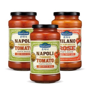 [폰타나]파스타소스 뽀모도로 600g 2병+크림치즈 로제 600g 1병+면500g [갤러리아]