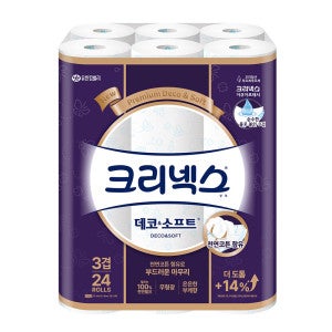 크리넥스 크리넥스 데코소프트 화장지 28M24롤/휴지
