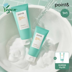 [포인트앤] point& 비건 약알칼리성 딥클린 휩 클렌징 폼 200g X 2개