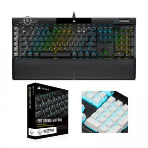 CORSAIR K100 RGB OPTICAL 한글+PBT Double-shot Keycaps Pro (리니어, 화이트)
