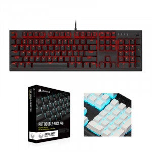 CORSAIR K60 PRO + PBT Double-shot Keycaps Pro (비올라축, 화이트)