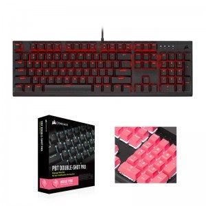 CORSAIR K60 PRO + PBT Double-shot Keycaps Pro (비올라축, 핑크)