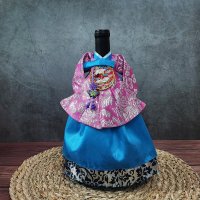 한국민예 고급 전통공예소품 한복 와인커버 예단주커버 술병주머니  파란치마