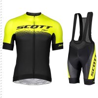 여름 사이클복 SCOTT 사이클링 저지 세트 자전거 슈트 반팔 의류 Maillot 비브 반바지