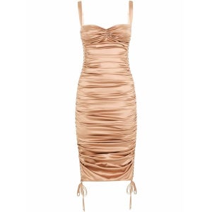 돌체앤가바나 주름 미디 드레스 F69R6TFURAG M0216 HAZEL 4 뉴트럴 여성