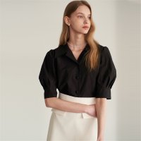 에프코코로미즈 Romantic open collar blouse BK