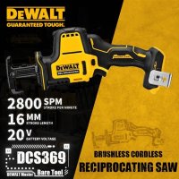 브러시리스 무선 한 손 왕복 톱 20V 리튬 전동 공구 베어 툴 DEWALT-DCS369 2800SPM