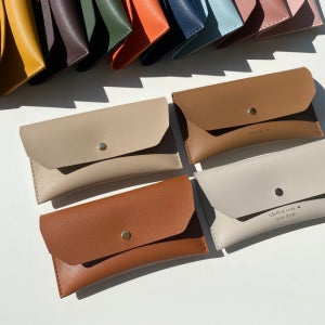 각인 가능 가죽 용돈 현금 봉투 박스 파우치, 워니데이