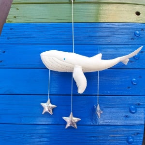 인테리어장식 양모펠트 별고래 모빌, 몽크래프트