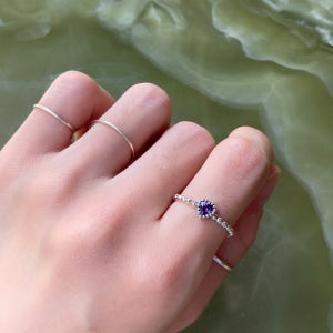 재입고[실버/자수정] Lionheart ring, 얼라이브스톤