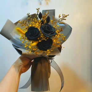 화이트데이 꽃선물 세송이 블랙장미-프리저브드(7) , 💕무료배송💕모던꽃페라