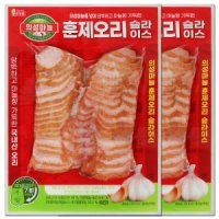 롯데 의성마늘 훈제오리 슬라이스 400g x 2팩