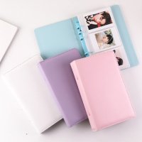 150 포켓 A6 PU 가죽 루스 리프 바인더 포토 앨범 Instax Mini Film 명함 보관 용 3 인치 카드 북 홀더