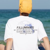 FILLUMINATE 필루미네이트 유니섹스 오버핏 어스넷 로고 티-화이트 Unisex Overfit Earthnet Logo Tee