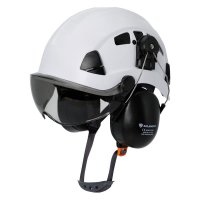 안전모 예초기 신호수 바이저가 안전 헬멧 고글이 하드 모자 귀마개 ABS 구조 조정 가능한 야외 승마