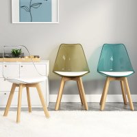 카페 디자인 의자 크리스탈 화장대 투명 아크릴의자 투명 모델 원목 의자 다리