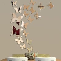 포스터액자 12 개 몫 3D 나비 거울 벽 스티커 전사 술 예술 이동할 수있는 결혼식 훈장 아이 방 장식