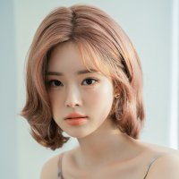 숏커트 여자커트머리 단발커트 여성 수제 통가발 긴앞머리 플럼펌 로즈핑크