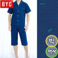 정글유통 BYC 남자 9682 S S 아사 반팔반바지 잠옷 4호 상하세트 봄여름