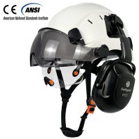 안전모 예초기 신호수 DARLINGWELL CE 건설 안전 헬멧 바이저 내장 고글 귀마개 엔지니어 하드 햇 ANSI 산