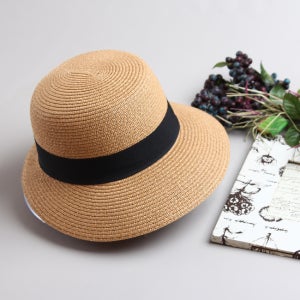 더로라 밀짚 모자-심플띠 라탄 여름모자 H903