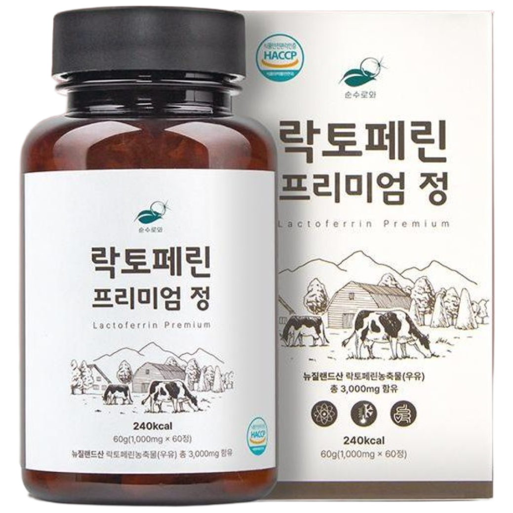 순수로와 <b>락토페린 프리미엄</b> 정 3000mg  60정  1개  60정