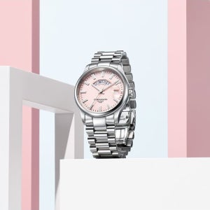 [로만손] [패키지포함]악티우스 데이데이트 서울 핑크다이얼 실버 메탈시계 RWTMFM3BS007WHPK0