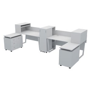 멜론2인책상 D세트(화이트그레이)