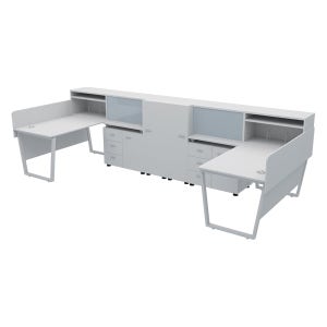 멜론2인책상 F세트(화이트그레이)