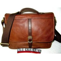 슬링백80014756 Fossil Men s Evan Commuter Briefcase Bag Brief Leather NWT SBG1212200