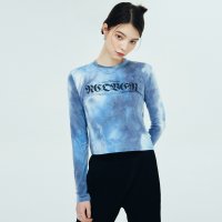 N커버 앤커버 ROMAN TYPO TIEDYE LONG SLEEVE-BLUE