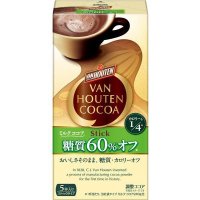 Kataoka 카타오카 60 레스 슈가 반호텐 밀크 코코아 스틱 5개입 50g 5팩