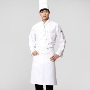 백색 주방허리앞치마,셰프 쉐프 주방 카페 남자 반앞치마