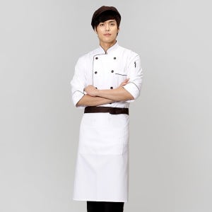 백갈색띠 주방허리앞치마,셰프 쉐프 주방 카페 남자 반앞치마