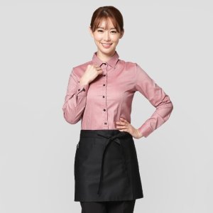 검정 트임 미니랩앞치마(면혼방),서빙 홀 식당 주방 커피숍 바리스타  엉덩이덮는 카페앞치마