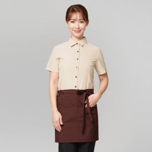 갈색 미니랩앞치마,서빙 홀 식당 주방 커피숍 바리스타  엉덩이덮는 카페앞치마