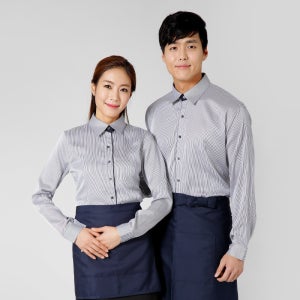 곤줄파이핑 긴팔셔츠(주문제작),서빙 식당 카페 바리스타 서빙복 호텔 유니폼