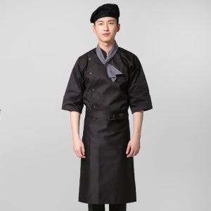 검정 주방허리앞치마,셰프 쉐프 주방 카페 남자 반앞치마