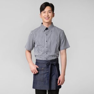 데님 트임 미니랩앞치마,서빙 홀 식당 주방 커피숍 바리스타  엉덩이덮는 카페앞치마