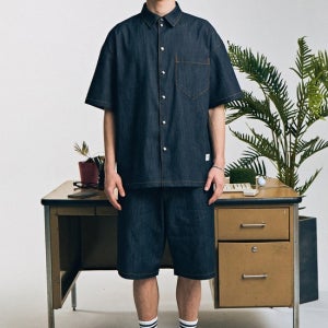 [CONTEMENT]LYOCELL DENIM SNAP FRONT SHIRT 다크네이비 C23MNS111UDNA
