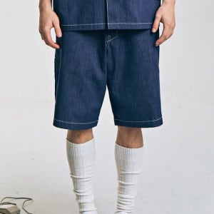 [CONTEMENT]LYOCELL DENIM LOOSE FIT SHORTS 인디고 C23MDS411UDNA