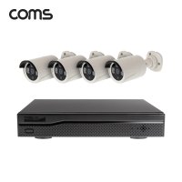 Coms 4채널 NVR CCTV IP 카메라 녹화기 풀패키지 PoE