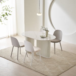 파로마 이즈 카밀라 1400 세라믹 타원형 템바 4인 식탁 세트 IFO