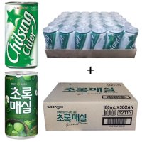 칠성사이다 190ml(30캔) + 초록매실 180ml(30캔) / (사은품증정)  60캔((사은품증정)