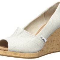 탐스 TOMS 여성용 클래식 에스파드리유 웨지 샌들 천연 크로스해치 자카드 6 5