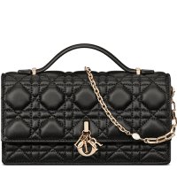 디올 LADY DIOR  탑핸들 체인 클러치 (Black)