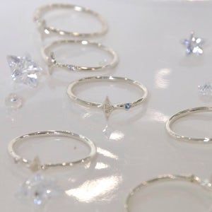 [925 실버] 라인 스타 링, 러브피스올웨이즈