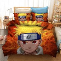 Ninja Uzumaki Uchiha Narutoes 침구 세트 애니 이불 Cover 이불 커버 Pillowcase 더블 사이즈 Kids Bedroom Bed Linen Deco