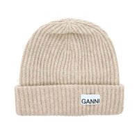 GANNI 23FW 가니 로고 패치 울 비니 브라질리언 샌드 STK A4429 196