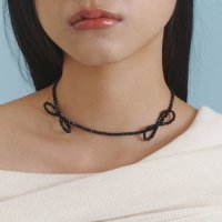 [러브미몬스터] OO Love Ribbon Beads Necklace